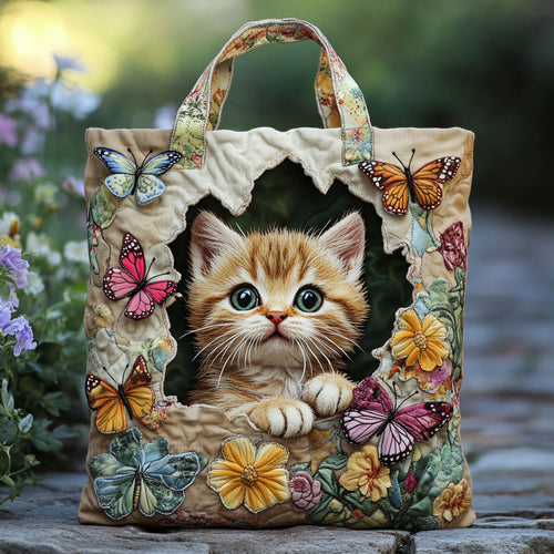 Butterfly Cat WN2609002CL Quilted Tote Bag