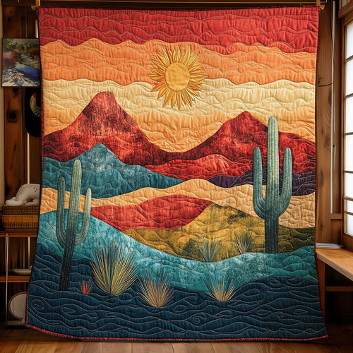 Cactus In Sunset Desert WY0503096CL Quilt