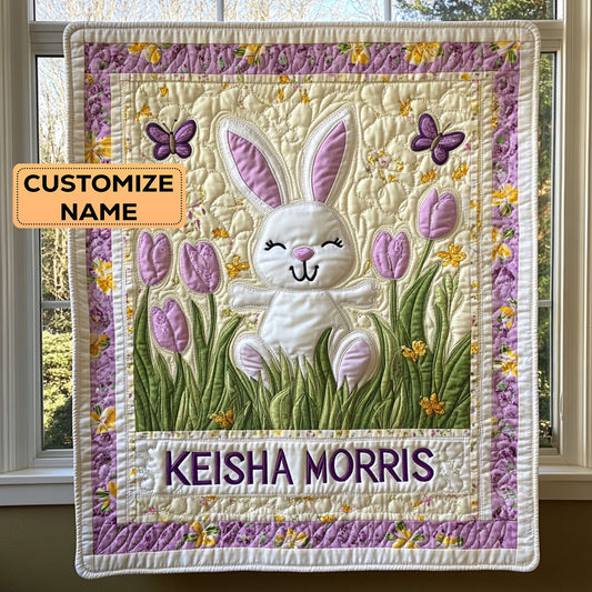 Tulip Bunny CP2407039CL Personalized Baby Quilt