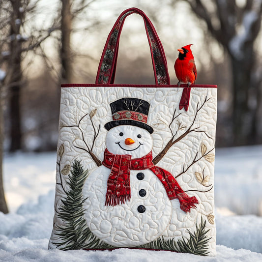 Pine Snowman WN2709057CL Quilted Tote Bag