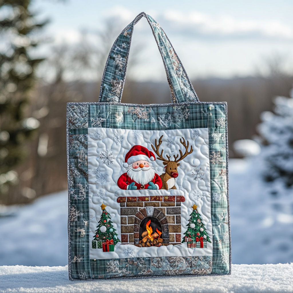Santa Chimney Light WN1811049CL Quilted Tote Bag