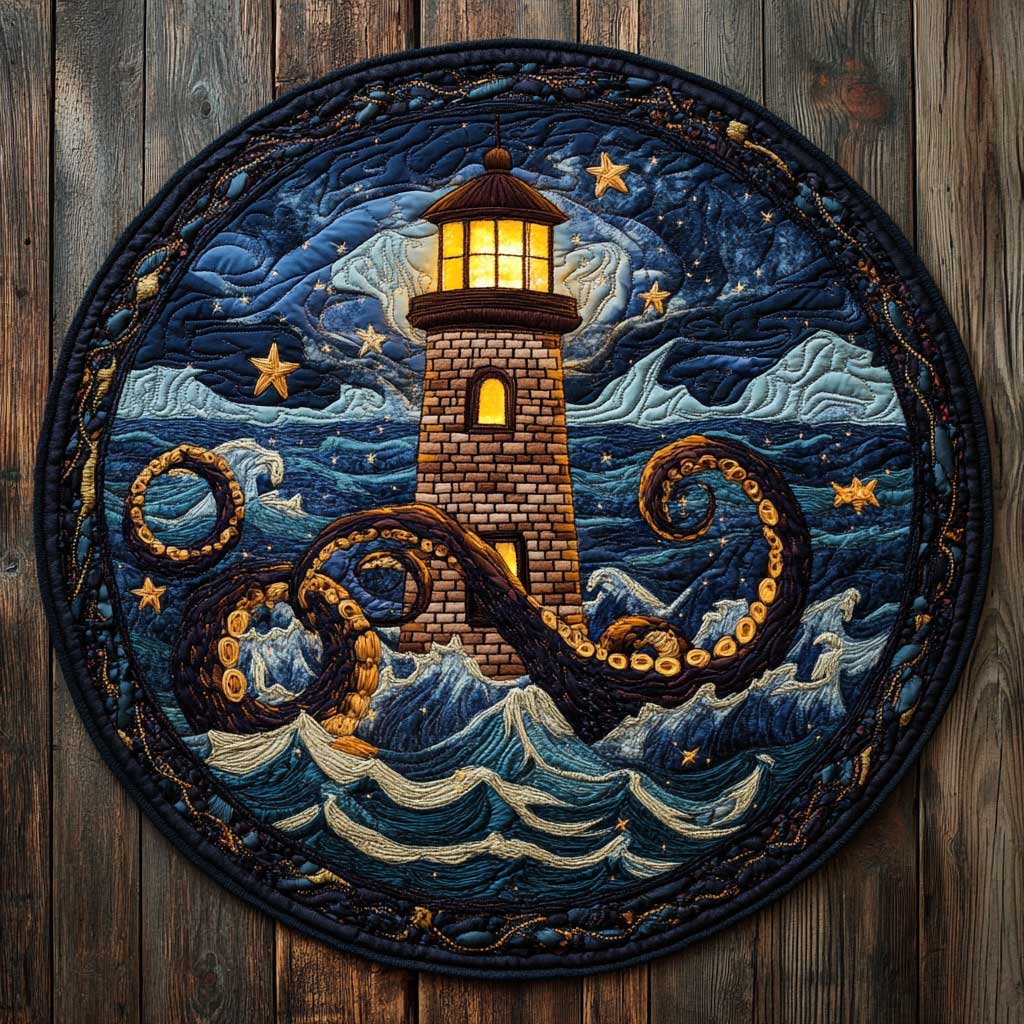 Ocean Lighthouse WN0605048CL Quilted Round Mat