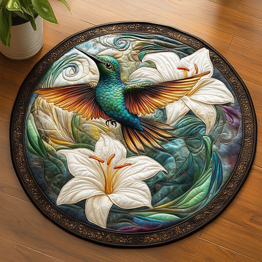Blooming Hummingbird CW1705196CL Quilted Round Mat