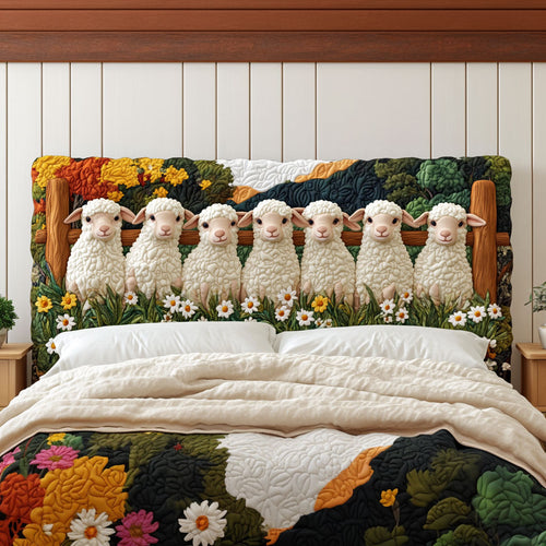 Daisy Field Sheep KL3112028CL Quilted Headboard Slipcover