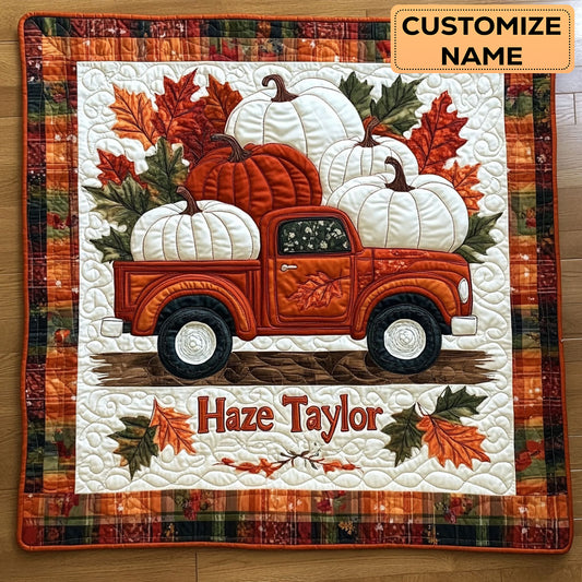 Country Pumpkin Truck WN2907025CL Personalized Baby Quilt