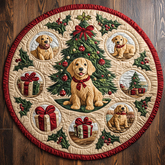 Cheerful Golden CW2108002CL Quilted Round Mat