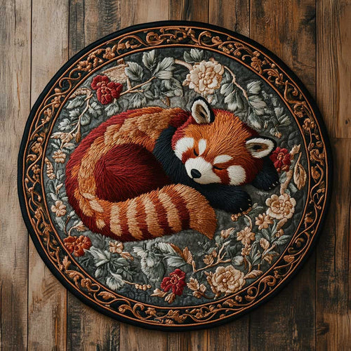 Vintage Red Panda WN2504050CL Quilted Round Mat