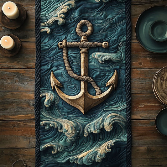 Anchor Ocean CW3005613CL Quilted Table Runner