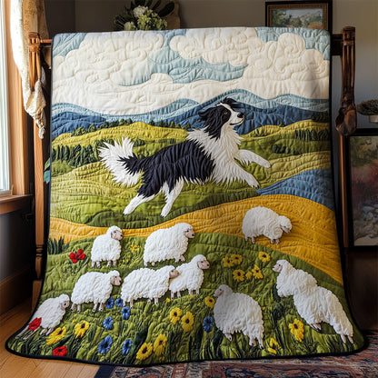 Border Collie And Sheep WY1202077CL Quilt
