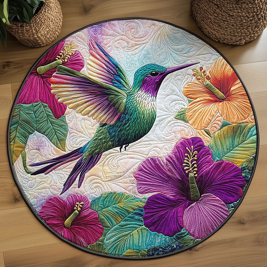 Beautiful Hummingbird WJ1004035CL Quilted Round Mat