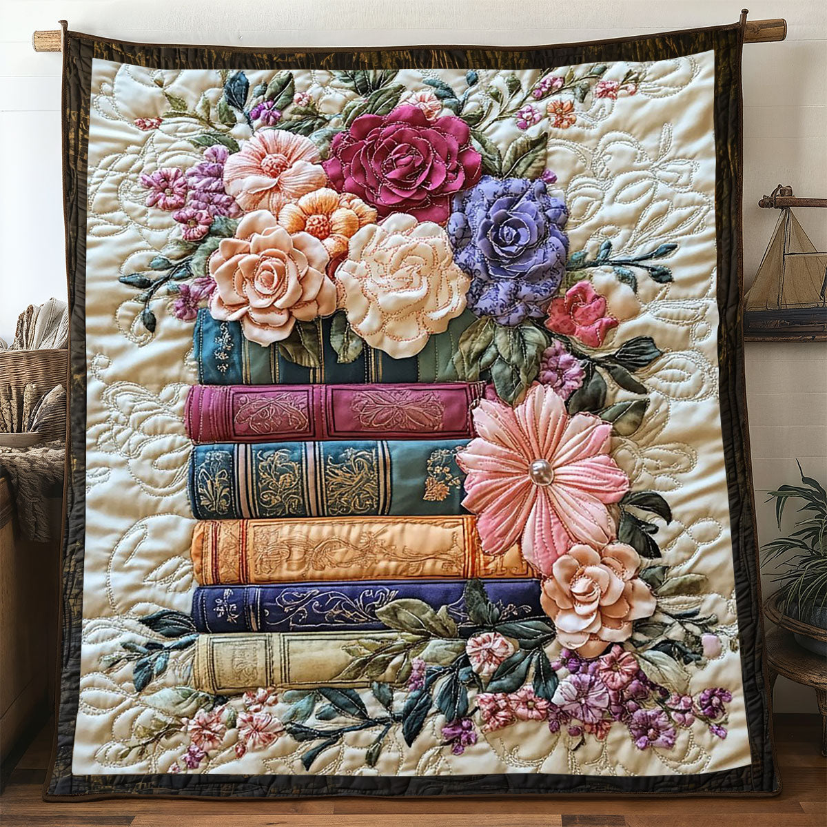 Floral Library WP0705011CL Quilt
