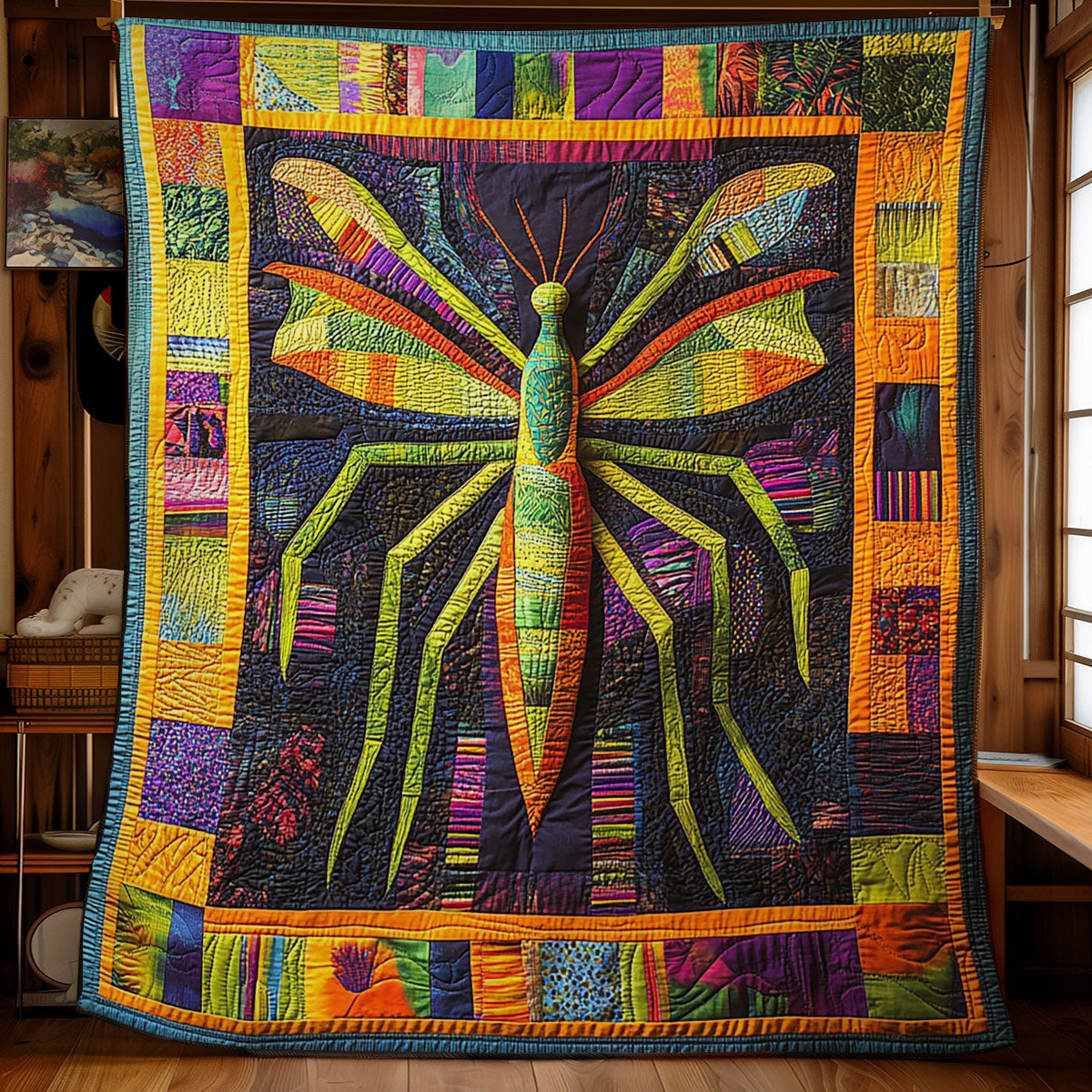 Colorful Abstract Mantis WY2101047CL Quilt