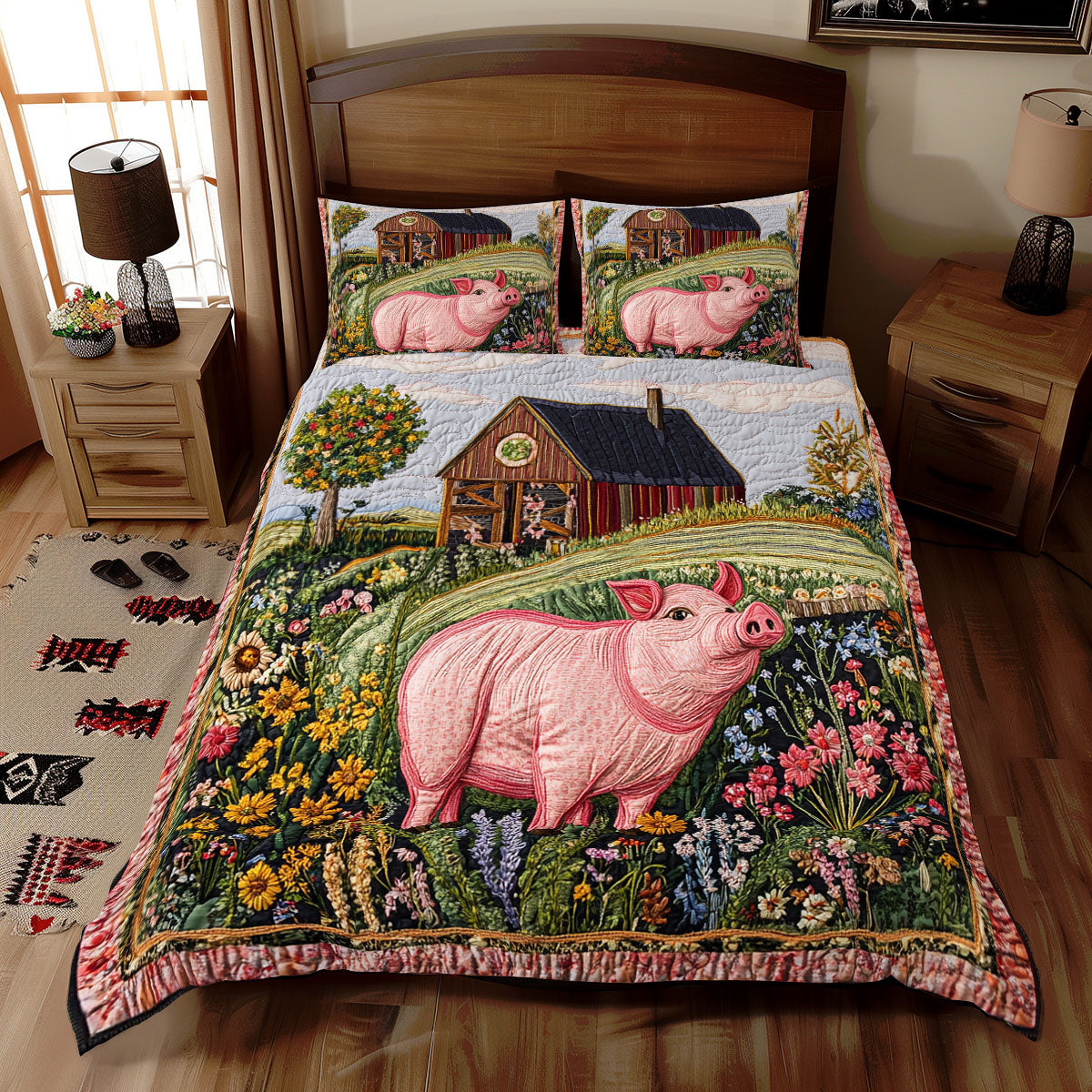 Pig Pink WX0212090CL Duvet Cover Set