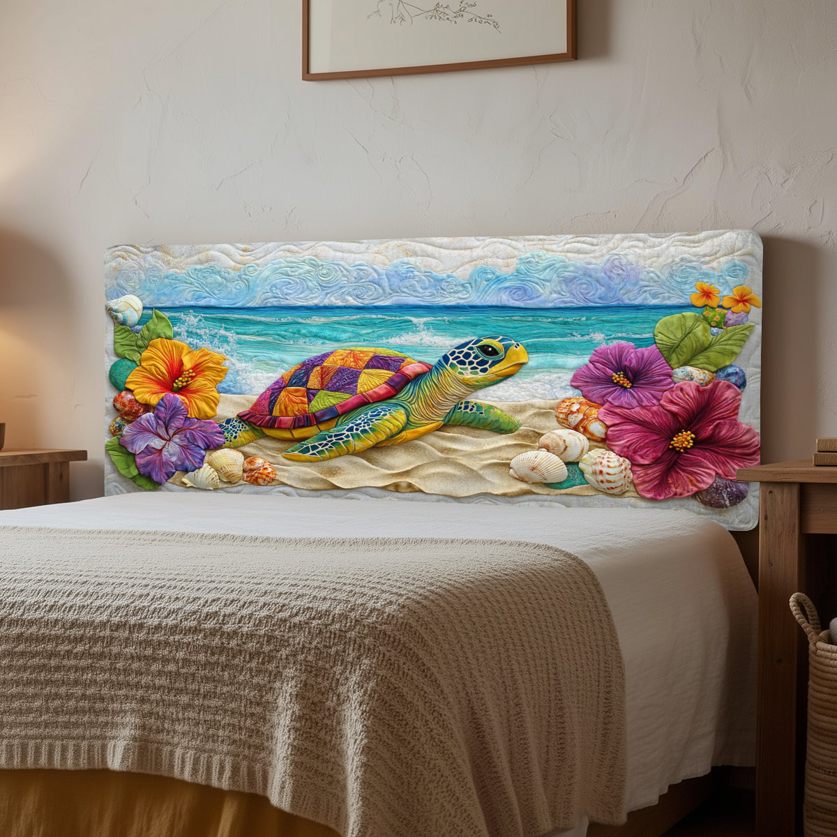 Sunny Sea Turtle XR1212013CL Quilted Headboard Slipcover