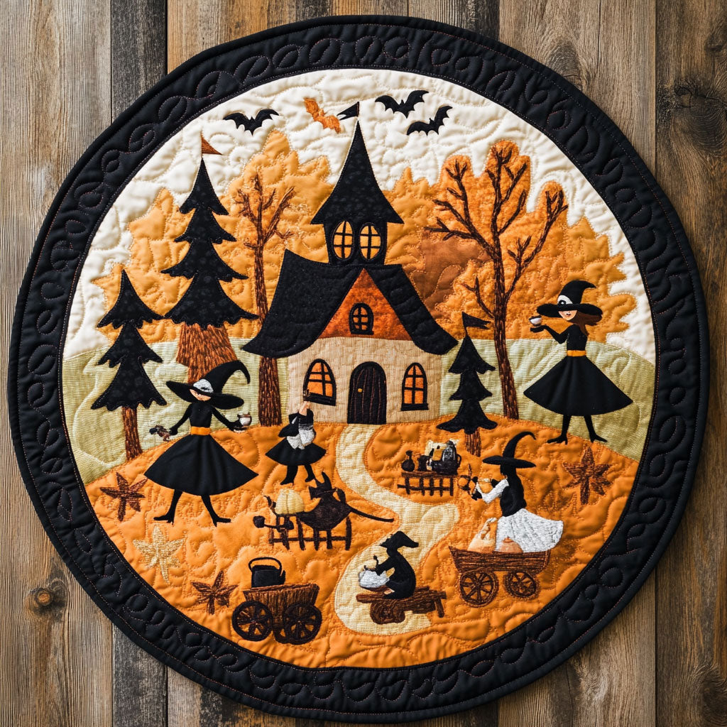 The Witch’s Garden WN0108044CL Quilted Round Mat