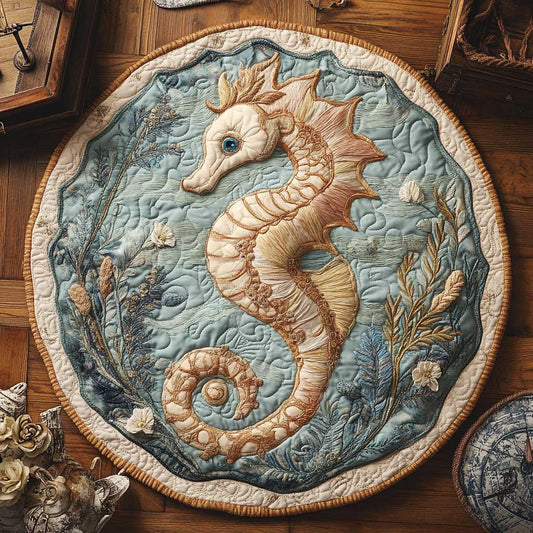 Tropical Seahorse Bliss WN2503139CL Quilted Round Mat