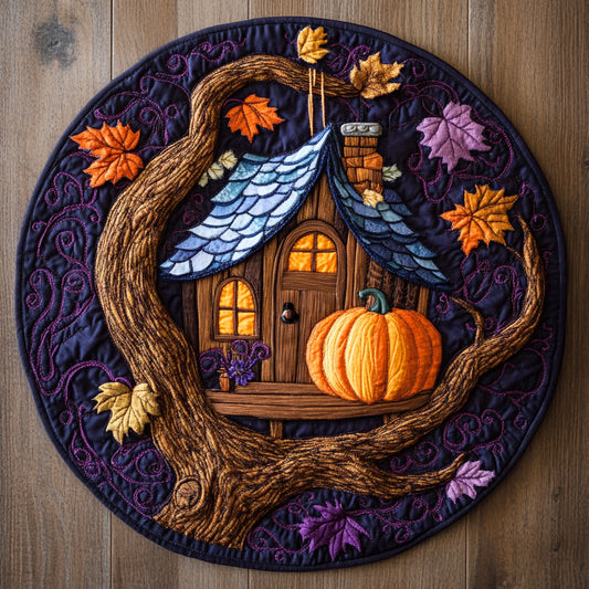 Pumpkin Forest Glow WN1507064CL Quilted Round Mat