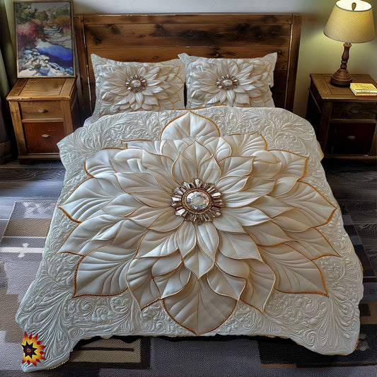 White Bloom Flower WY0212062CL Duvet Cover Set