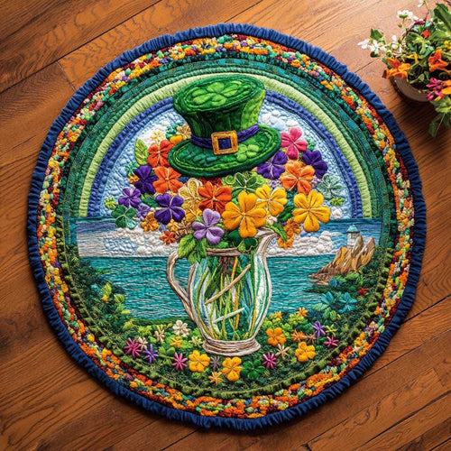 Lucky Shamrock Charm WN2904023CL Quilted Round Mat
