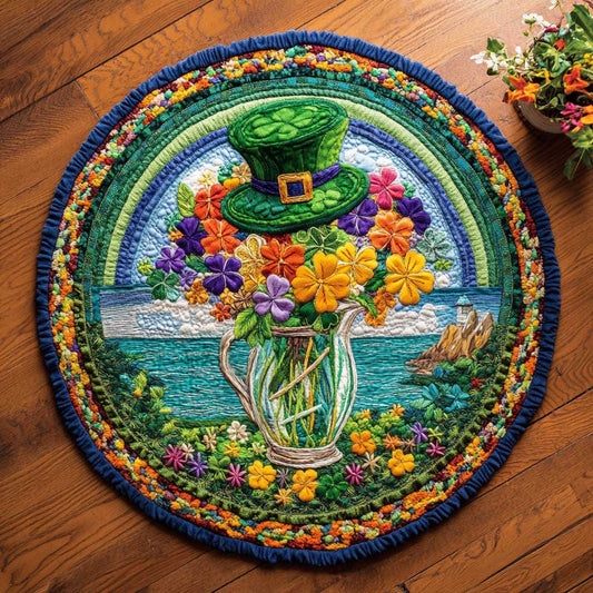 Lucky Shamrock Charm WN2904023CL Quilted Round Mat