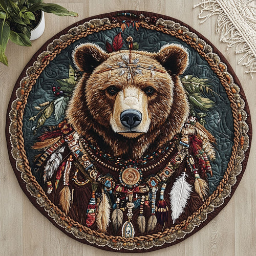 Bear Native American CW2006009CL Quilted Round Mat