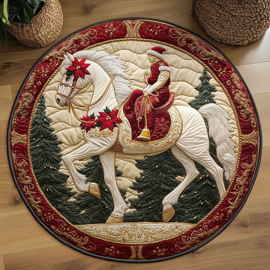 Twinkling Horse Night WN1007046CL Quilted Round Mat