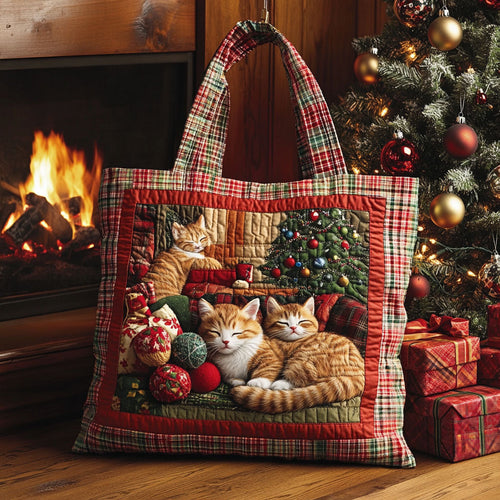 Cat Christmas Dream WN1211007CL Quilted Tote Bag