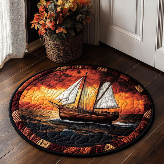 Coastal Horizon CM0206013CL Quilted Round Mat