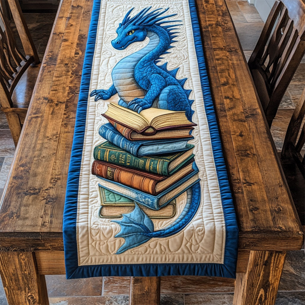 Blue Dragon In Stack WY3004008CL Quilted Table Runner