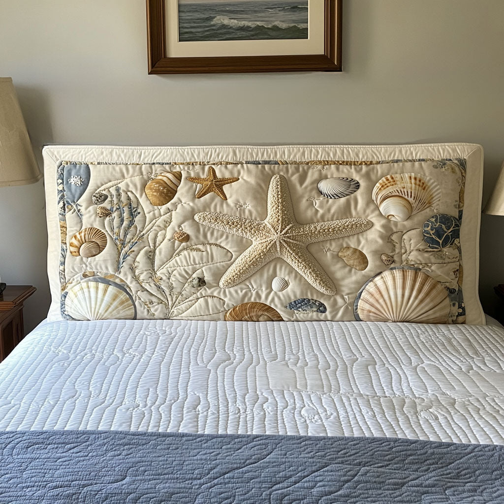 Seashell Dream WN0501052CL Quilted Headboard Slipcover