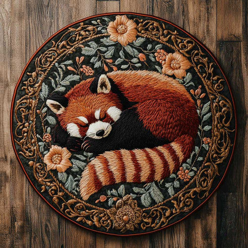 Red Panda Nest WN2504038CL Quilted Round Mat
