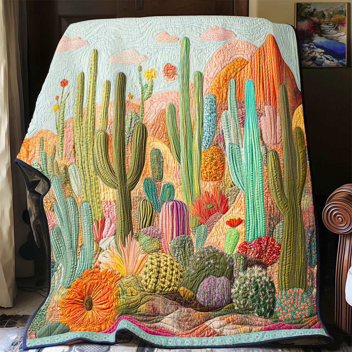 Cactus In Desert WX2012006CL Quilt