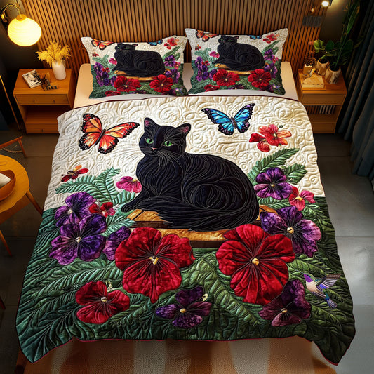Black Cat In Garden WY2712082CL Duvet Cover Set