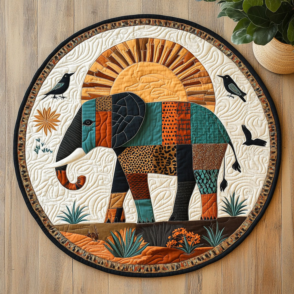 Elephant Spirit CW2605461CL Quilted Round Mat