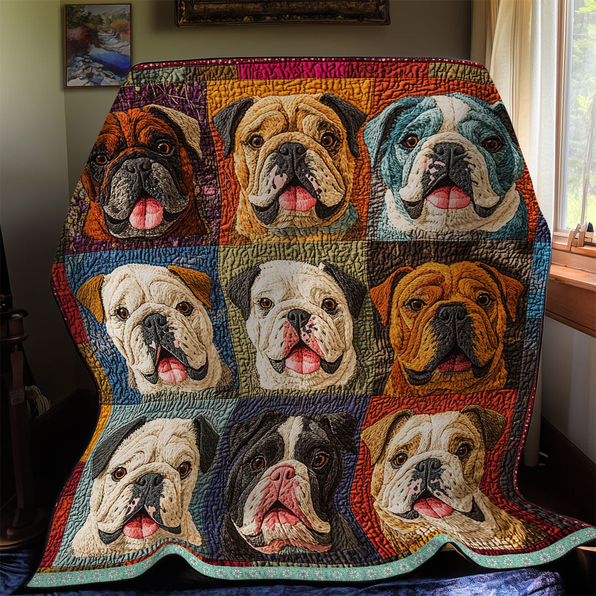 Bulldog Patchwork  WX2112002CL Quilt