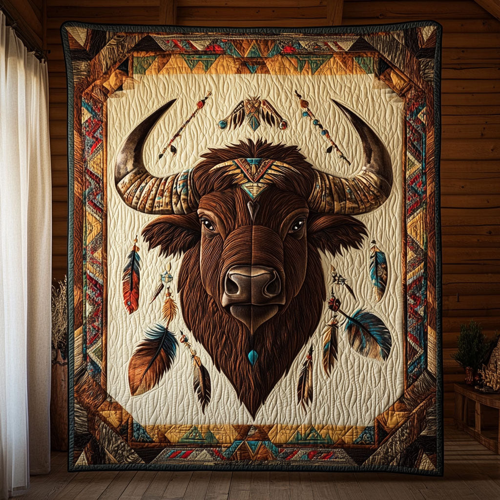 Tribal Bison CW0207046CL Quilt