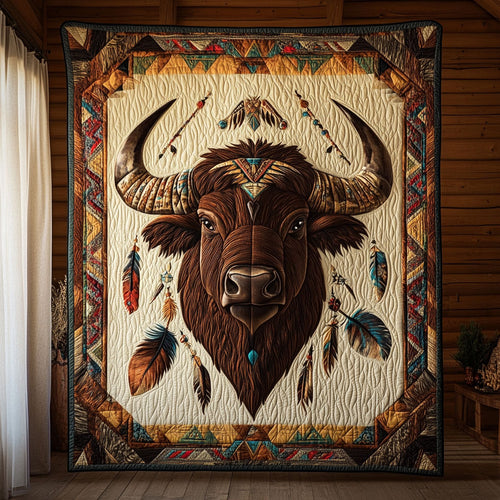 Tribal Bison CW0207046CL Quilt