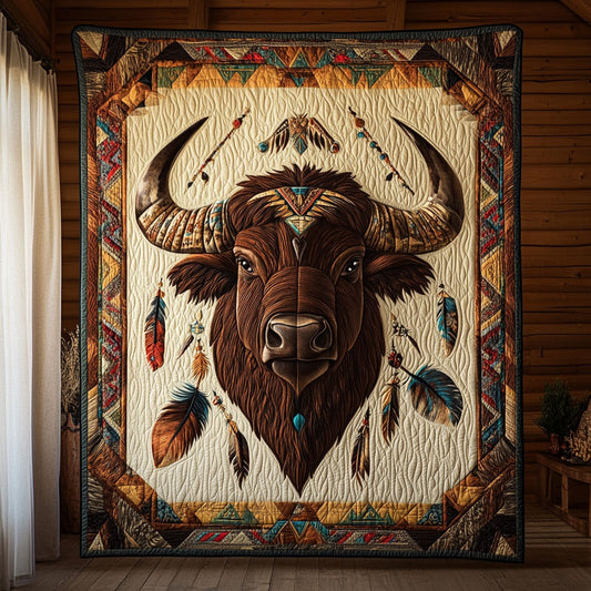 Tribal Bison CW0207046CL Quilt