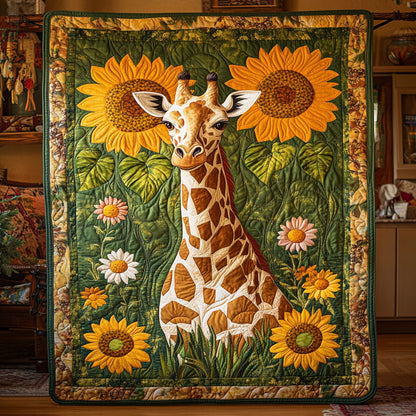 Giraffe Among Sunflowers WY0307048CL Quilt