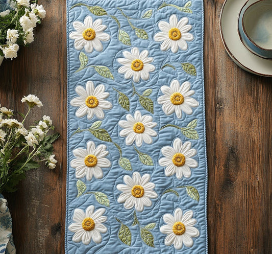 Daisy Flower CW0406028CL Quilted Table Runner