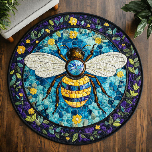 Bee Flower WX1005003CL Quilted Round Mat