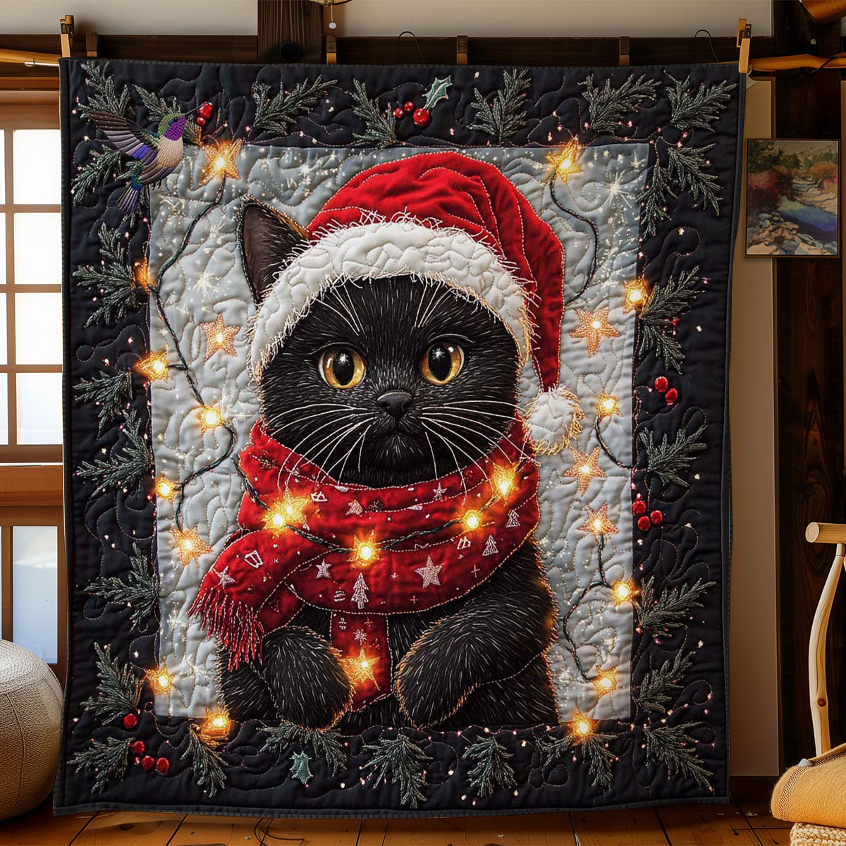 Yuletide Cat Charm WN1812007CL Quilt