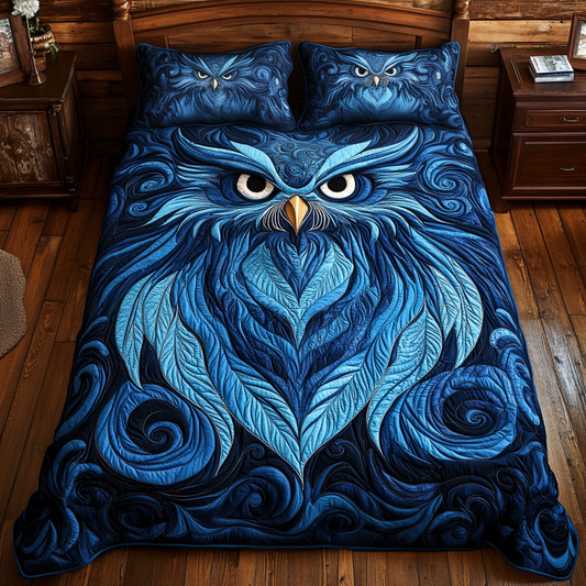 Navy Owl Portrait WY0301026CL Duvet Cover Set