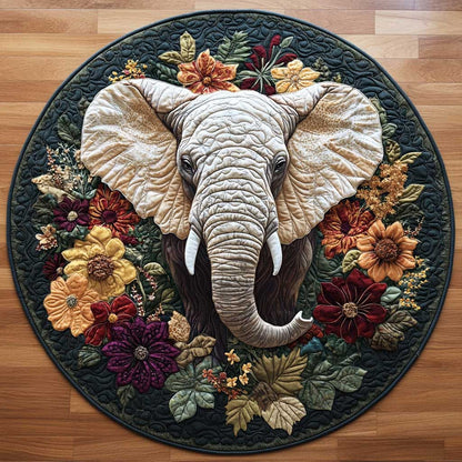 Romantic Elephant CQ2404019CL Quilted Round Mat