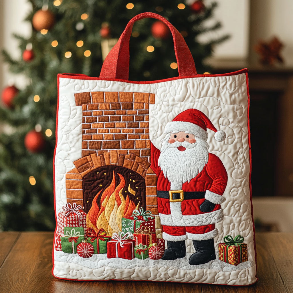 Fireplace Santa Magic CW1811055CL Quilted Tote Bag
