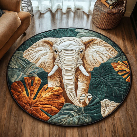 Elephant Spirit Round Mat WX0407023CL Quilted Round Mat