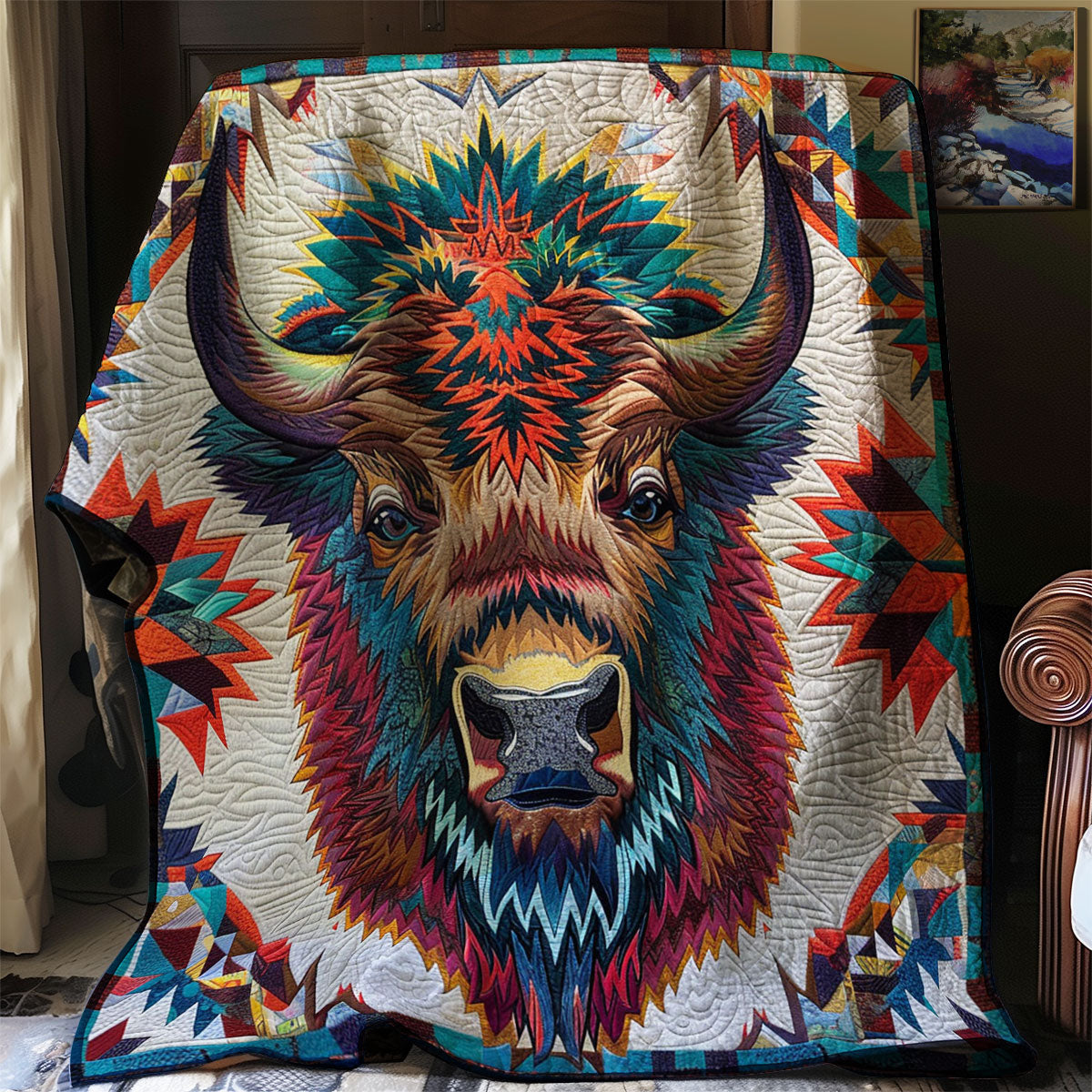 Bison Native American WJ3112002CL Quilt