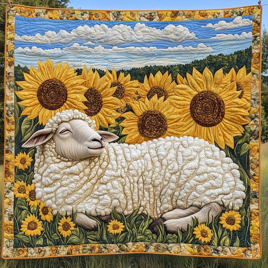 Sheep In The Sunflower Field LT1609011CL Quilt