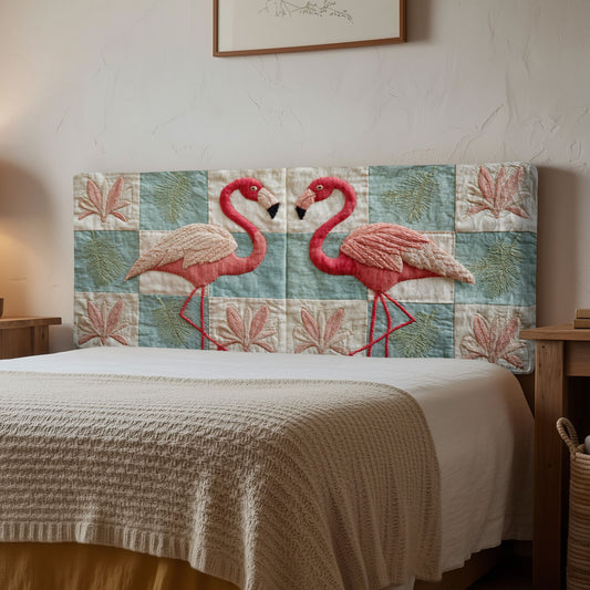 Blush Flamingos CP2612035CL Quilted Headboard Slipcover