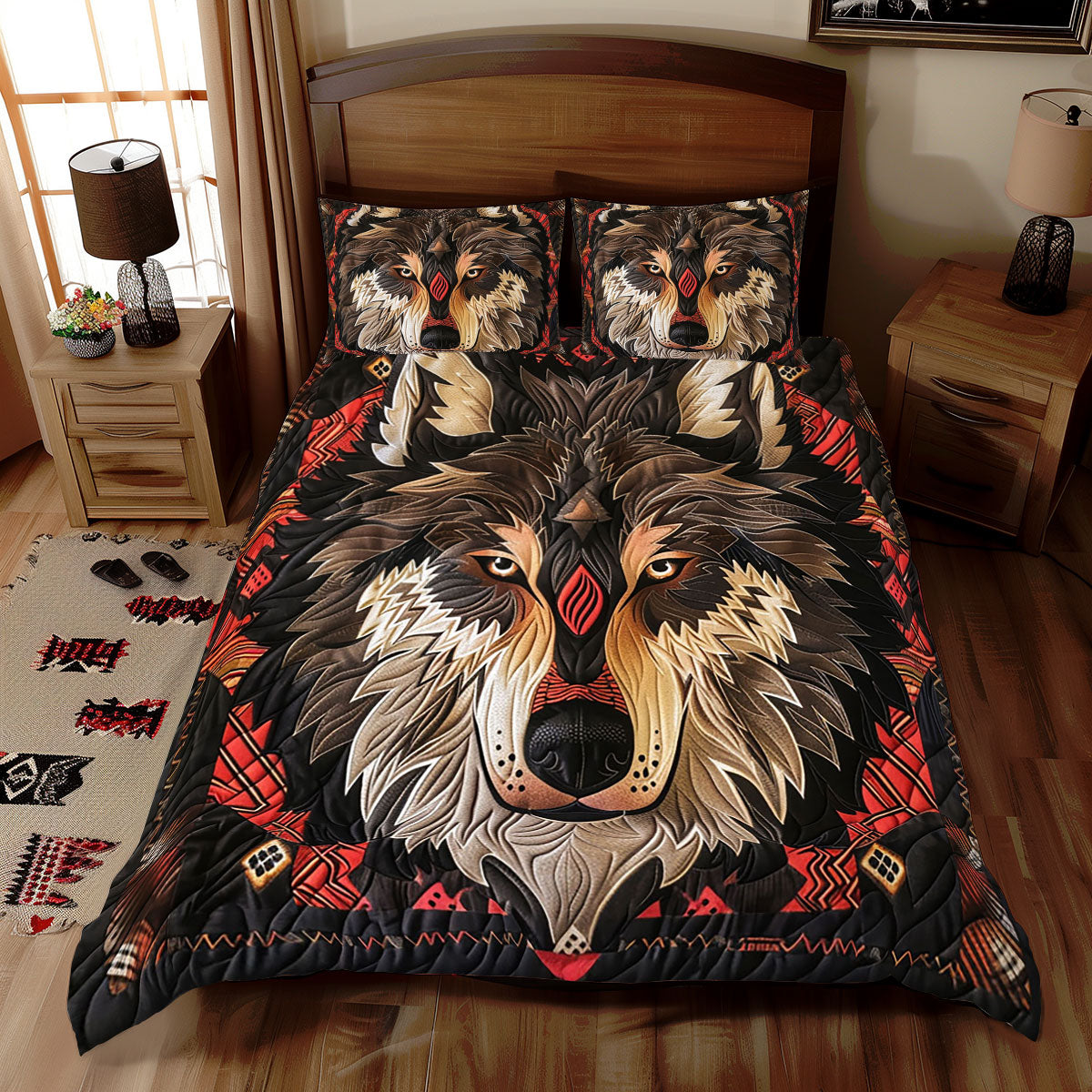 Native American Wolf WJ2110030CL Duvet Cover Set